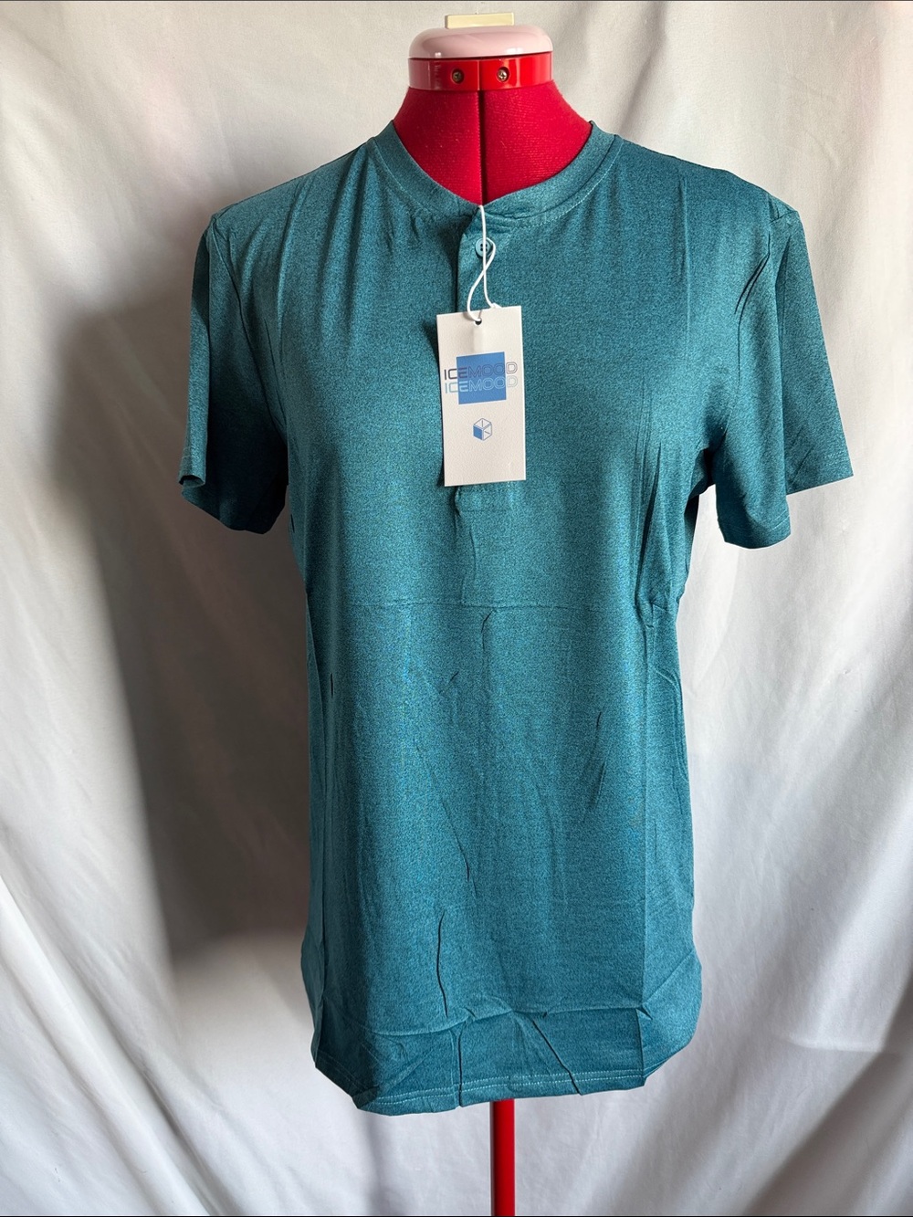 Women's Teal Short-Sleeve Henley Tee